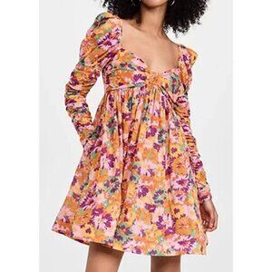 Zimmermann Violet Twist Front Mini Dress Floral Colorful Size 1 Small 4 6